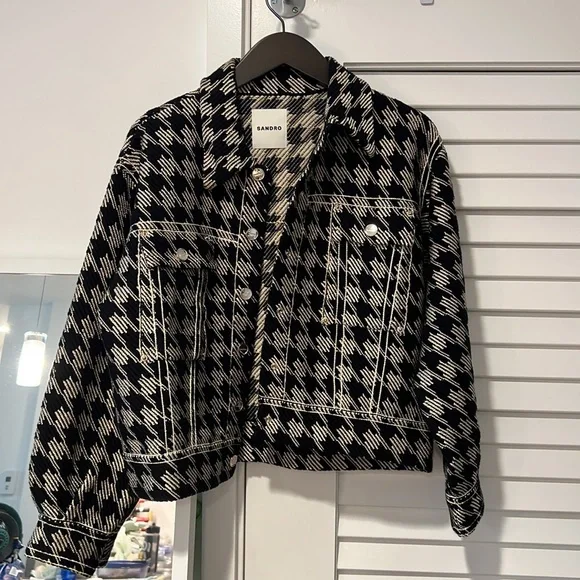 ジャケット・アウター SANDRO Long Houndstooth Coatigan 27863763?w=400